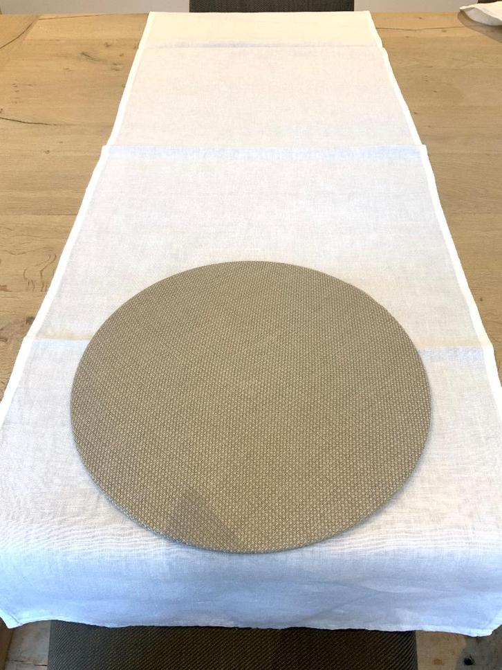 Decopur, 6 placemats rond 35 cm, overtrek, Maison & Meubles, Cuisine | Linge de cuisine, Comme neuf, Set de table, Gris, Enlèvement ou Envoi