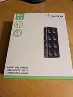 Belkin 4-Port USB 2.0 hub, Computers en Software, Dockingstations, Ophalen of Verzenden, Nieuw, USB-hub, Belkin