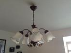 Vintage bronzen hanglamp, luster met 5 lichtpunten, Huis en Inrichting, Lampen | Kroonluchters, Ophalen of Verzenden, Zo goed als nieuw