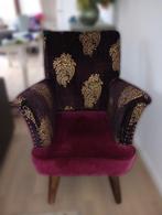 Fluwelen fauteuil, pronkstoel, Ophalen, Gebruikt, Minder dan 75 cm, Barok, boho