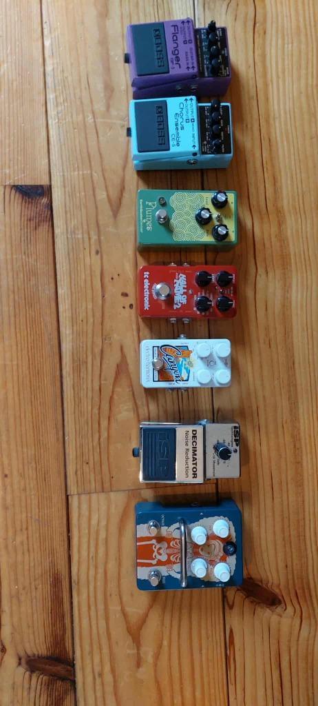 Diverses pédales d'effet guitare (TC el, Boss, EHX, EQD...), Muziek en Instrumenten, Effecten, Gebruikt, Chorus, Delay of Echo