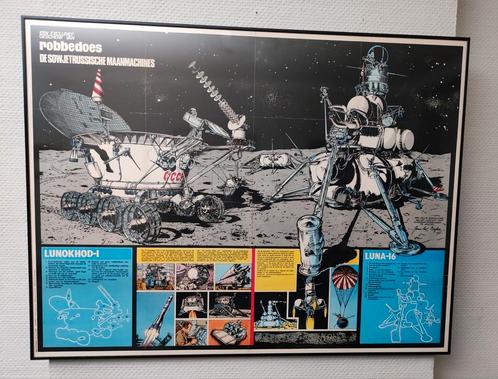 Affiche Spirou de 1971 "Machines lunaires soviétiques", Collections, Posters & Affiches, Neuf, Enlèvement