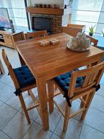 Bartafel met bijhorende stoelen Teakhout, Huis en Inrichting, Complete eetkamers, Zo goed als nieuw, Ophalen