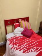 Kleurrijk kinderbed voor één persoon rood metaal (90X200 cm), Huis en Inrichting, Ophalen, Gebruikt, 90 cm, Eenpersoons