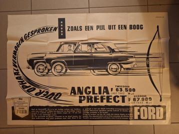 Grote Dealer Poster Ford Anglia - 1960  beschikbaar voor biedingen