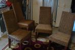 4 rotan stoelen: voor binnen, Huis en Inrichting, Ophalen, Bruin, Riet of Rotan, Zo goed als nieuw