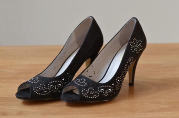 KEN SHOE FASHION ZWARTE DAMESSCHOEN MET HOGE HAK/M 38 beschikbaar voor biedingen