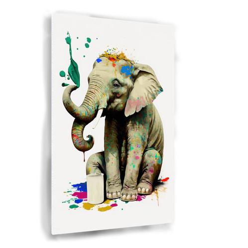 Banksy olifant schilderij 40x60cm Forex + Ophangsysteem, Huis en Inrichting, Woonaccessoires | Wanddecoraties, Nieuw, Verzenden