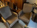 2 kleine clubstoelen op wielen in echt leer, Ophalen, Zo goed als nieuw, Leer