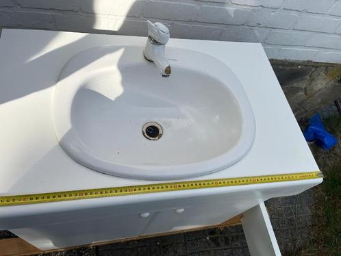 Badkamermeubel lavabomeubel, met lavabo en mengkraan, Huis en Inrichting, Badkamer | Badkamermeubels, Gebruikt, Wastafelkast, Minder dan 100 cm
