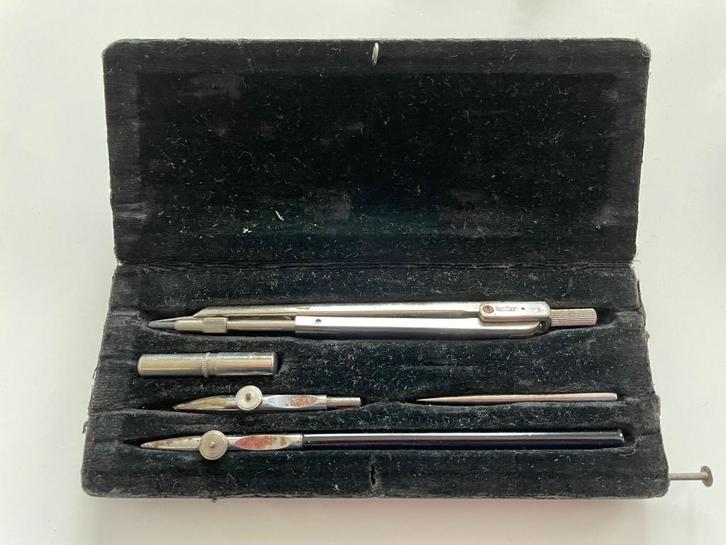 Antieke PASSER SET merk NESTLER, Antiek en Kunst, Antiek | Gereedschap en Instrumenten, Ophalen of Verzenden