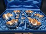 Zoutpotjesset, Frans, 19de Eeuws, massief Zilver 950. BOX., Antiek en Kunst, Ophalen of Verzenden