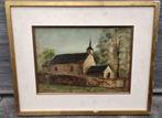 Huile sur panneau chapelle st hilaire  de Simone lienard, Antiek en Kunst, Kunst | Schilderijen | Klassiek, Ophalen of Verzenden