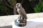 bronzen uil op marmeren sokkel..., Antiek en Kunst, Ophalen of Verzenden, Brons
