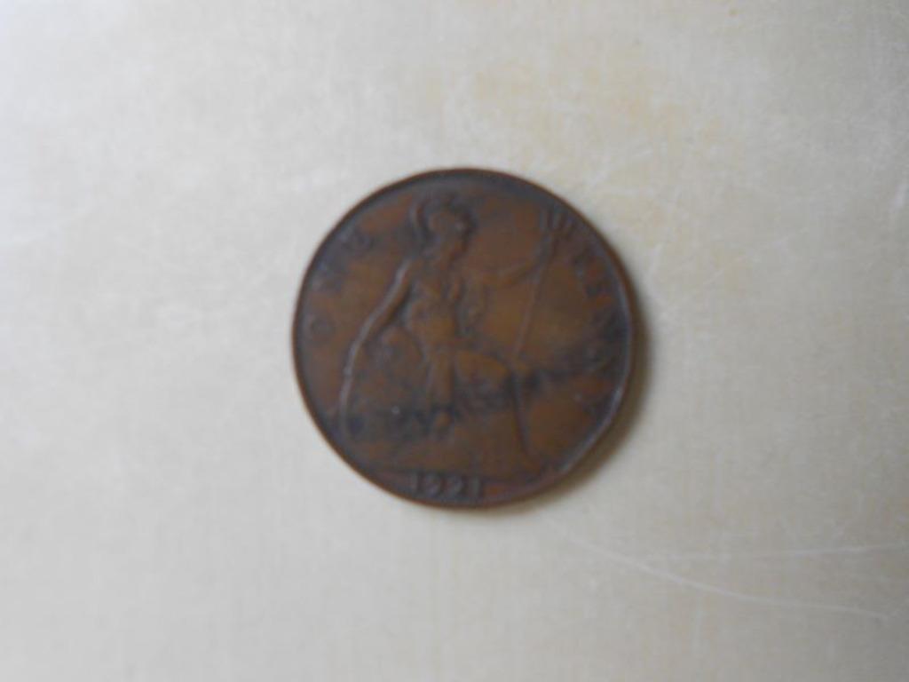 Brits muntstuk van één penny (1921), Ophalen of Verzenden, Overige landen, Losse munt