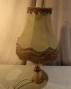 Belle lampe de table rétro en verre et métal avec abat-jour,, Maison et Meubles, Enlèvement ou Envoi