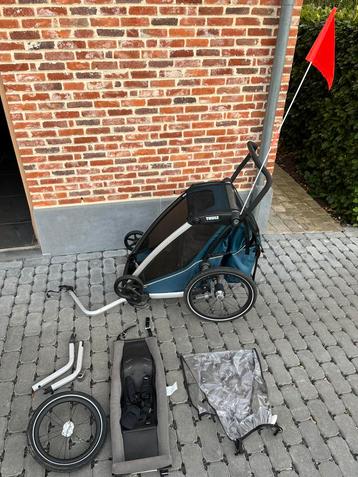 Thule chariot cross + alle accessoires, Comme neuf, Enlèvement, Remorque pour enfant, Thule
