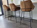 Drie barstoelen, Ophalen, Gebruikt, Met voetsteun, Leer