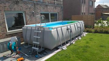Intex zwembad met warmtepomp en grote zandfilter, Tuin en Terras, Ophalen