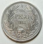 Av CHILI MUNTEENHEID KM #176 „PESO” UIT 1933 Dus, Ophalen of Verzenden, Zuid-Amerika, Losse munt