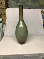 Kaki groene vintage vaas, Huis en Inrichting, Woonaccessoires | Vazen, Ophalen of Verzenden, Groen, Glas
