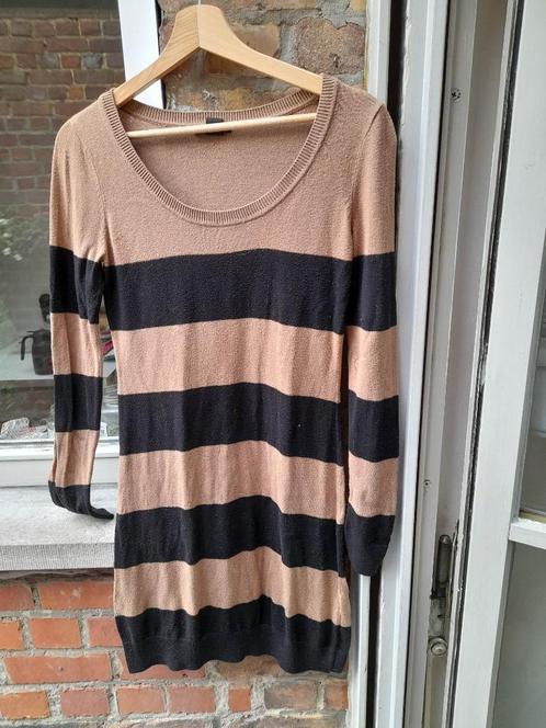 Kleedje 'Basic H&M' met bruine en zwarte strepen   Small, Kleding | Dames, Jurken, Gedragen, Maat 36 (S), Zwart, Boven de knie