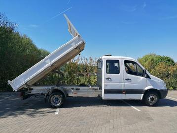 MERCEDES SPRINTER413 CDI ✅ dubbele cabine + TRI-kiepwagen ✅, Auto's, Voorwielaandrijving, 4 deurs, Stof, 4 cilinders