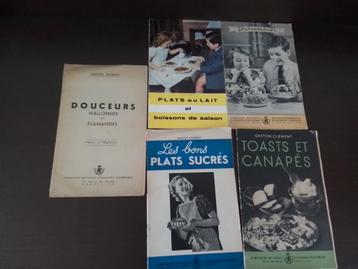 5 Gaston Clément receptenboekjes vintage artikel beschikbaar voor biedingen