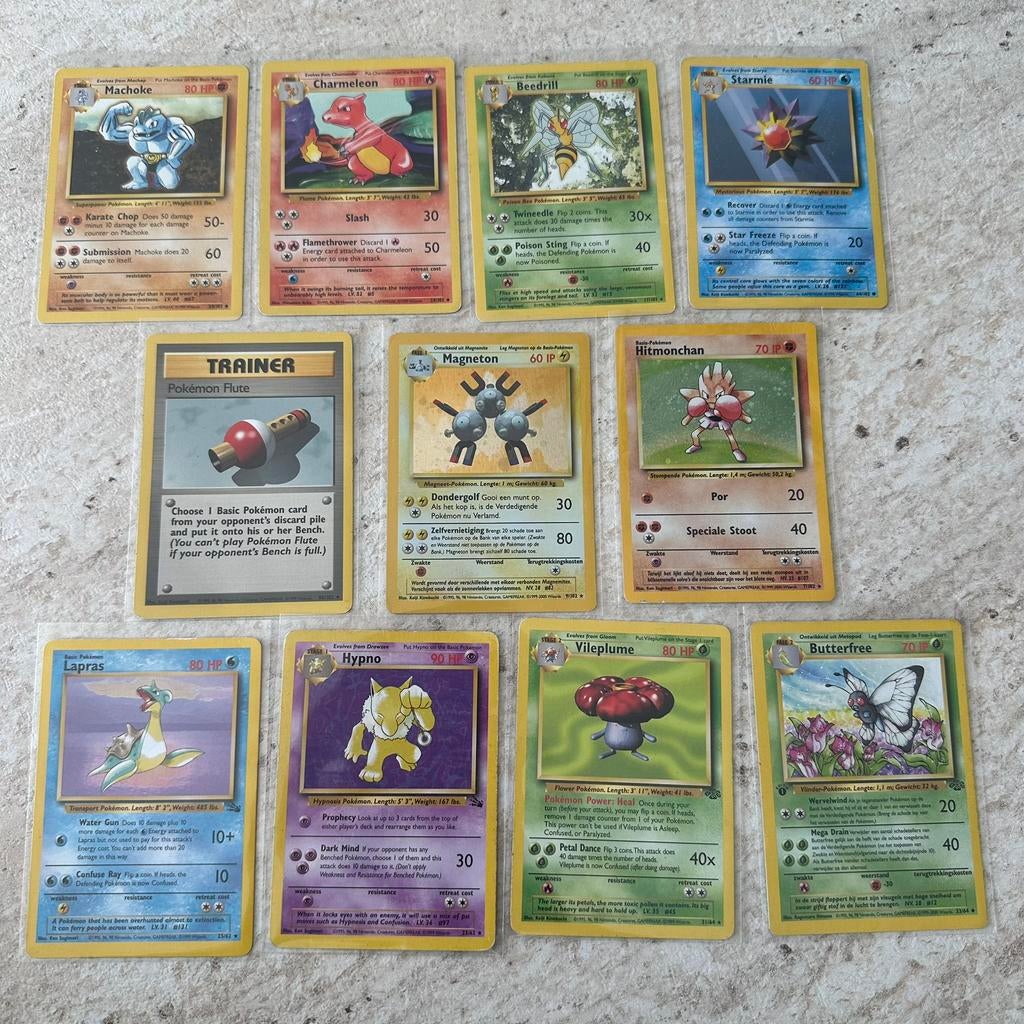 Pokemon tcg base jungle fossil set kaarten, Hobby en Vrije tijd, Ophalen, Zo goed als nieuw, Meerdere kaarten, Foil