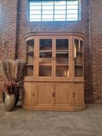 Buffet/vitrine en chêne LIVRAISON GRATUITE, Avec tablette(s), 200 cm ou plus, Comme neuf, Landelijk