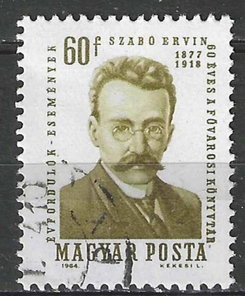 Hongrie 1964 - Yvert 1681 - Ervin Szabo (ST), Timbres & Monnaies, Timbres | Europe | Hongrie, Envoi, Affranchi