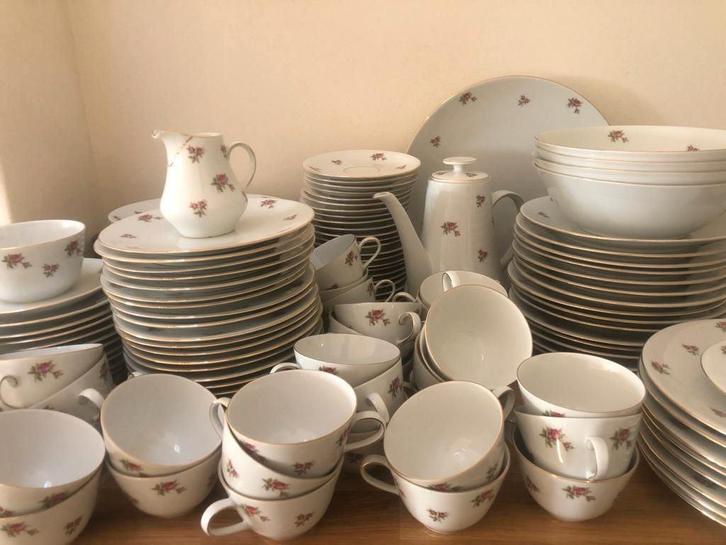 Prachtig gebloemd servies, Maison & Meubles, Cuisine | Vaisselle, Utilisé, Assiettes(s), Enlèvement