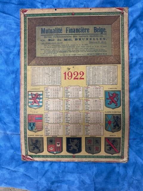 oude kalender van het ziekenfonds, Divers, Calendriers, Enlèvement, Calendrier annuel, Utilisé