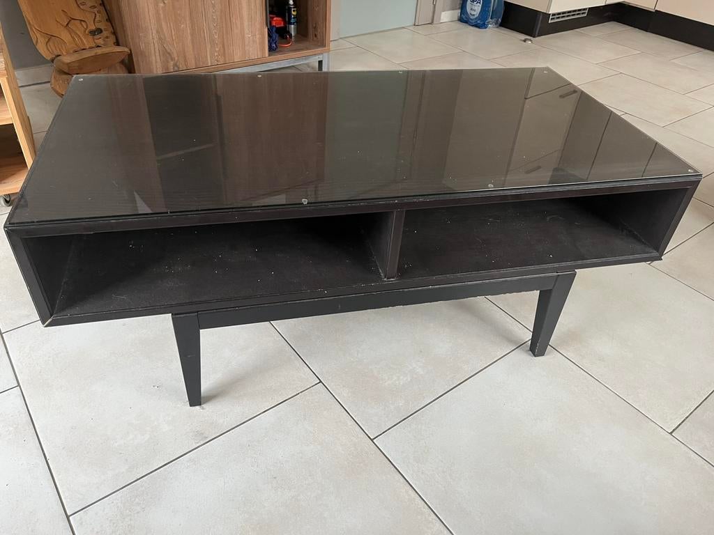 Table basse en bois, Maison & Meubles, Enlèvement, Comme neuf, Verre