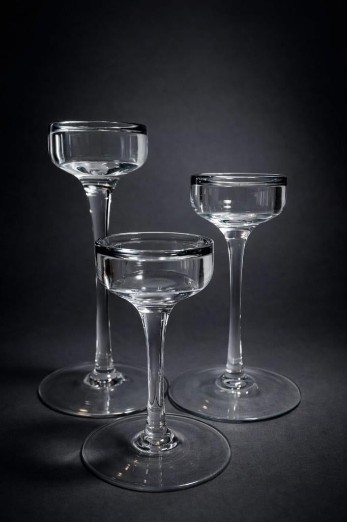 Set van drie Ikea Blomster glazen kandelaars., Antiek en Kunst, Ophalen of Verzenden, Glas