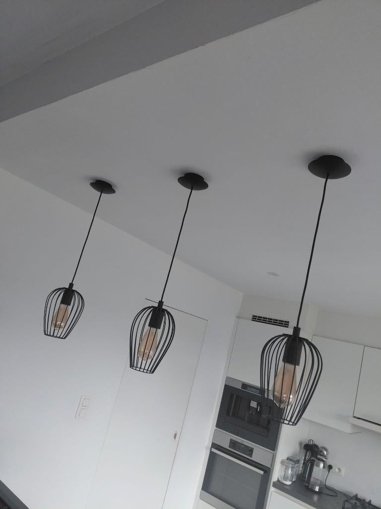 Hanglampen 3 stuks, Comme neuf, Enlèvement, Métal, Modern