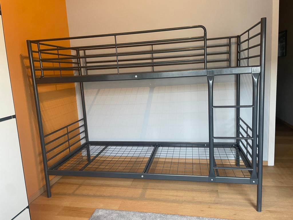lit superposé IKEA SVÄRTA en couleur argent, 90 cm, Comme neuf, Enlèvement, Lits superposés