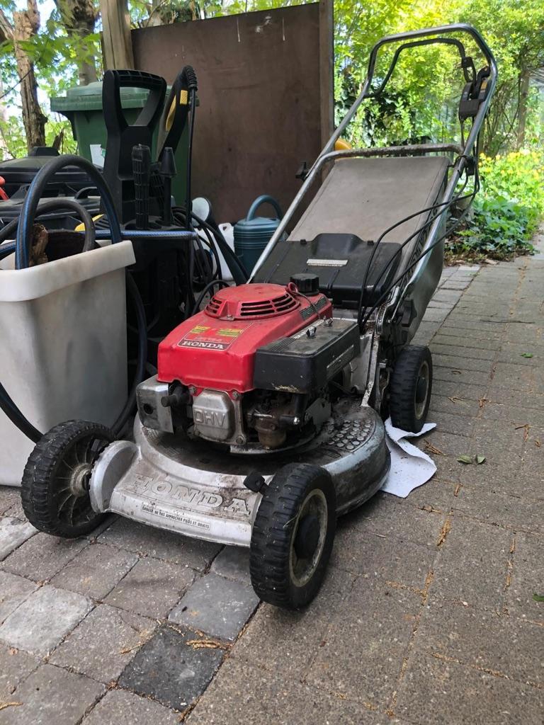 Grasmaaier Honda HR194 (te reviseren), Tuin en Terras, Grasmaaiers, Gebruikt, Benzine-grasmaaier, 40 t/m 49 cm, Opvangzak, Versnellingen