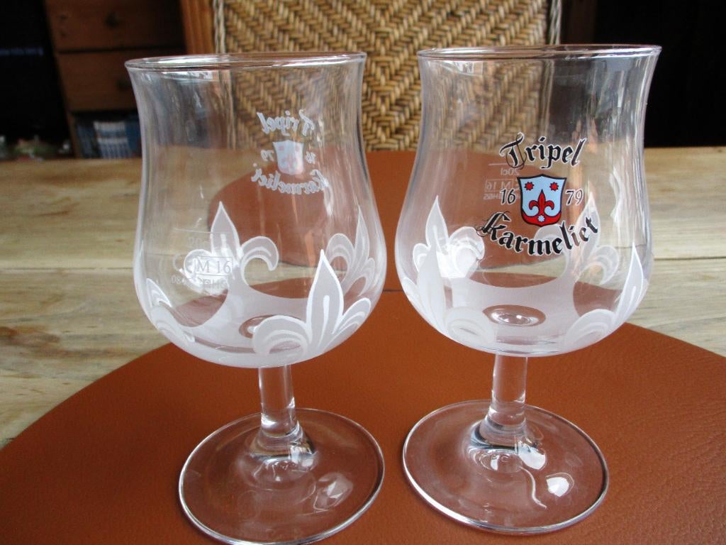 2 degustatie glazen Tripel Karmeliet, Verzamelen, Glas en Drinkglazen, Ophalen of Verzenden, Nieuw, Bierglas