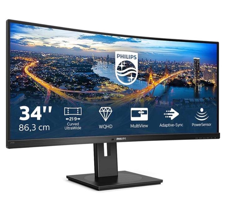 Philips 34” scherm gebogen, Computers en Software, Monitoren, Zo goed als nieuw, DisplayPort, HDMI, Ultrawide, In hoogte verstelbaar