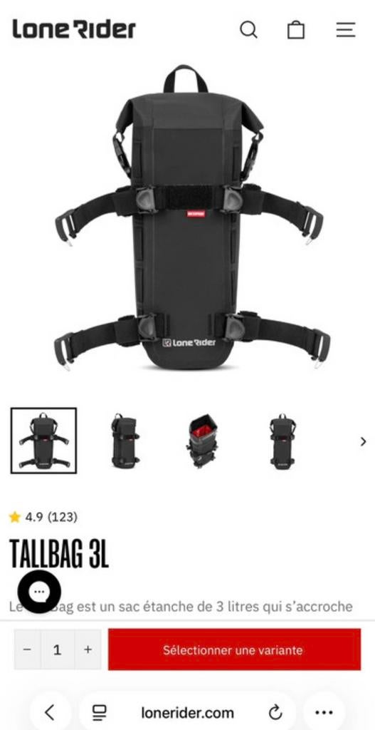1X TALLBAG 3L LONE RIDER NEUF, Motoren, Accessoires | Koffers en Tassen, Ophalen, Nieuw