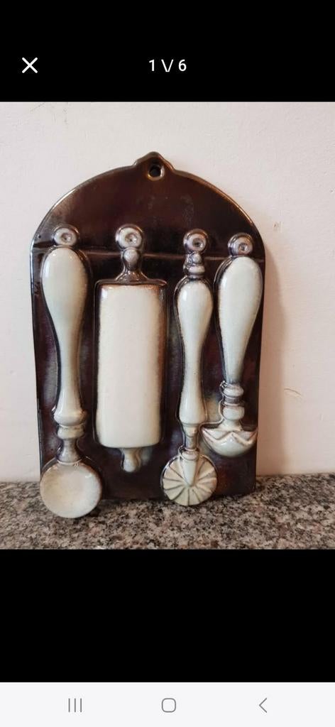 Belle décoration murale vintage en céramique, Enlèvement ou Envoi