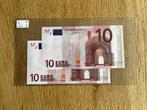2x €10,- Duisenberg - Duitsland (X/P001) - UNC, Postzegels en Munten, Bankbiljetten | Europa | Eurobiljetten, Ophalen of Verzenden