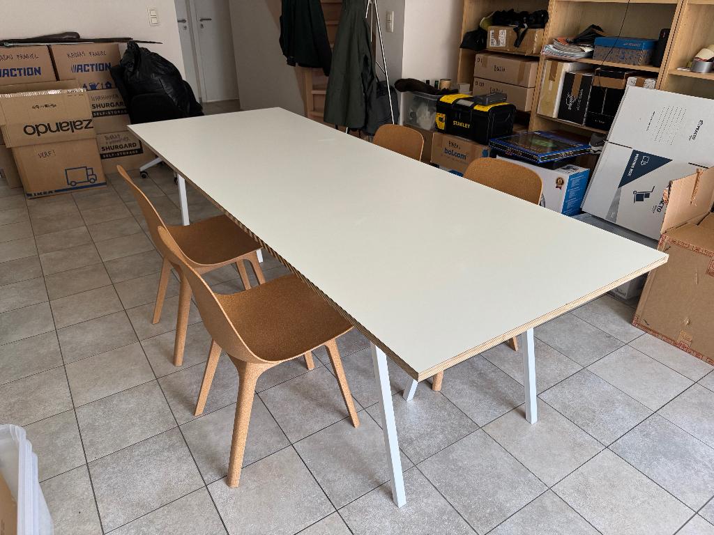 Hay Loop Stand tafel wit 250x93, Huis en Inrichting, Tafels | Eettafels, Ophalen, Gebruikt, Overige houtsoorten, 200 cm of meer