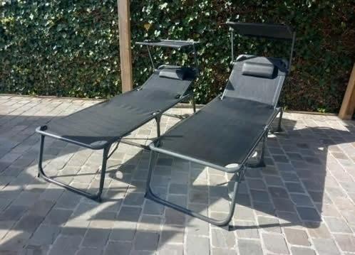 2 chaises longues en aluminium LIVARNO  Houston comme neuves, Jardin & Terrasse, Chaises longues, Comme neuf, Aluminium, Pliant