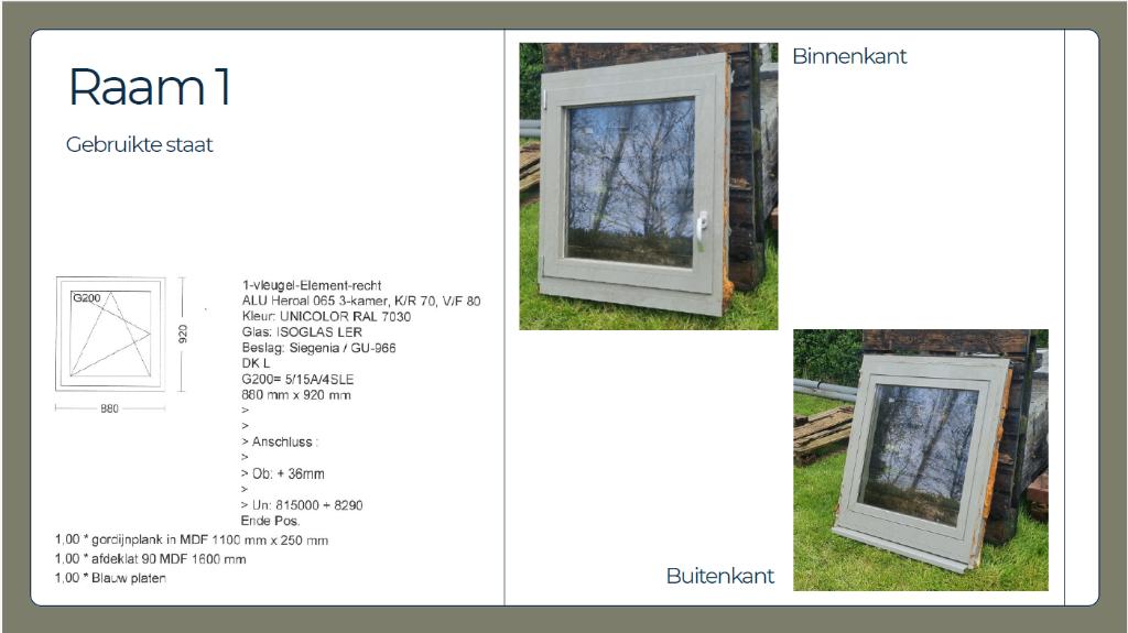 Alumunium ramen (diverse afmetingen), Doe-het-zelf en Bouw, Glas en Ramen, Ophalen, Gebruikt, Gevelraam of Ruit, Dubbelglas