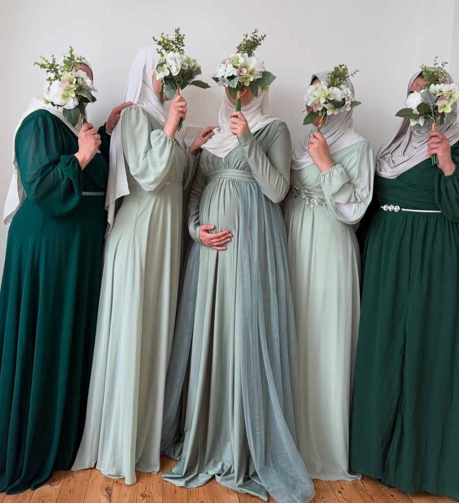 Robes demoiselles d'honneur vert et mauve, s à 2xl, Enlèvement, Neuf, Vert