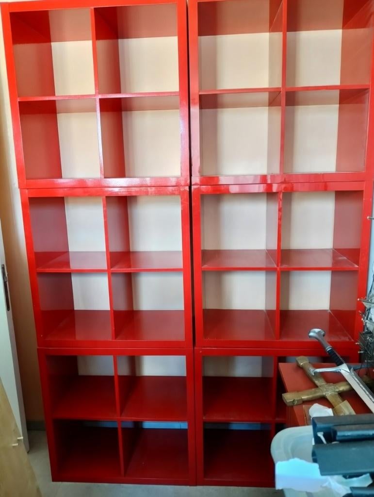 Rode kallax kastjes, Huis en Inrichting, Ophalen, Overige materialen, Gebruikt, 50 tot 100 cm