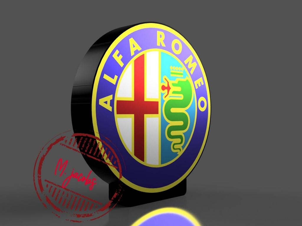 Dit is een reclamebak met het Alfa Romeo logo., Ophalen of Verzenden, Nieuw, Lichtbak of (neon) lamp