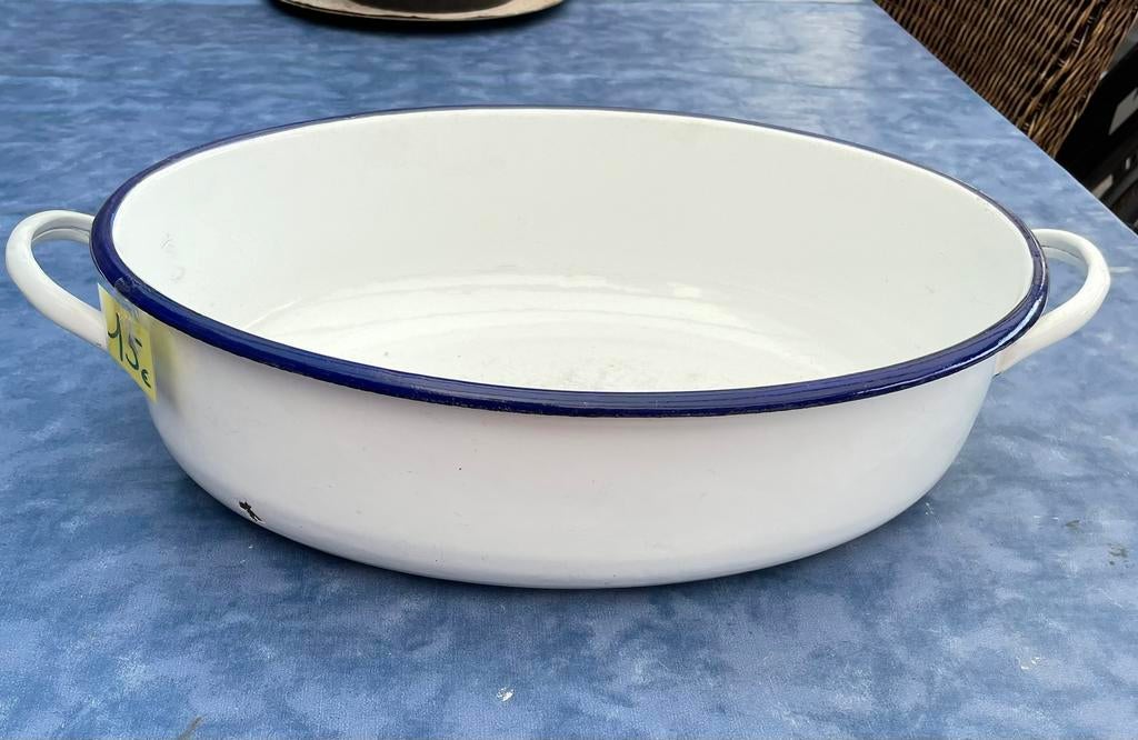 Oude emaille kom en emmer, Antiek en Kunst, Ophalen